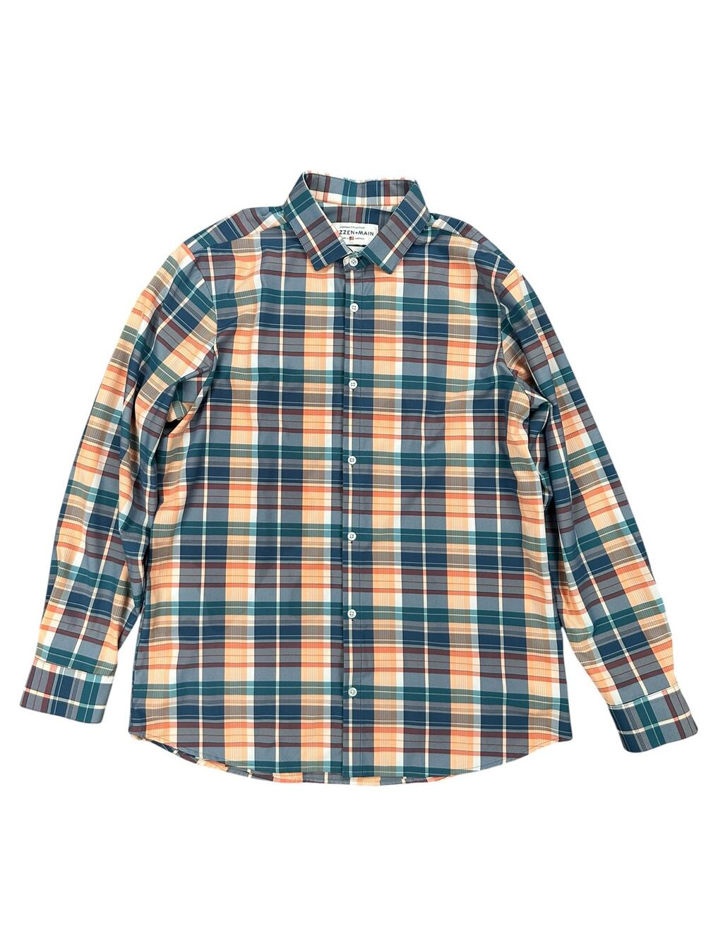 Mizzen+Main Leeward Trim Fit Plaid Long Sleeve Button Down - 2XL